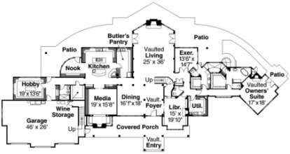 Floorplan 1 for House Plan #035-00370