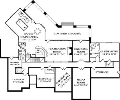 Floorplan 1 for House Plan #3323-00521