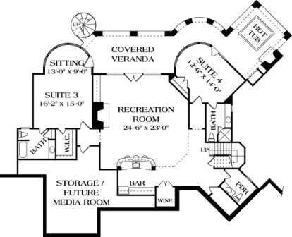 Floorplan 1 for House Plan #3323-00522