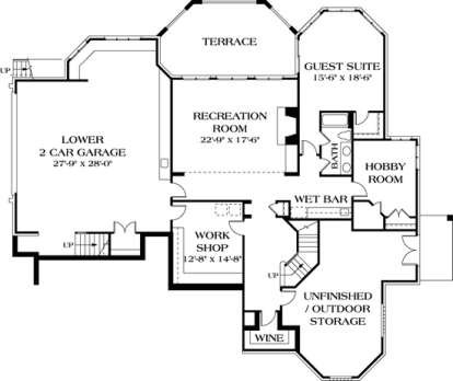 Floorplan 1 for House Plan #3323-00525