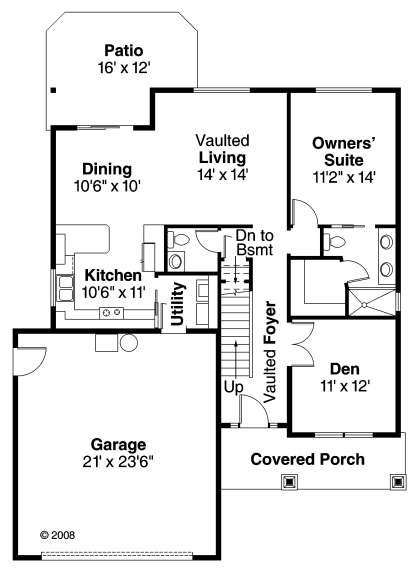 Floorplan 1 for House Plan #035-00371