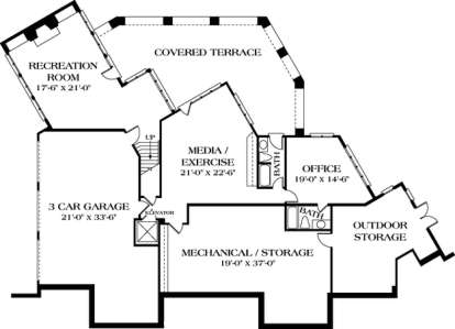 Floorplan 1 for House Plan #3323-00526