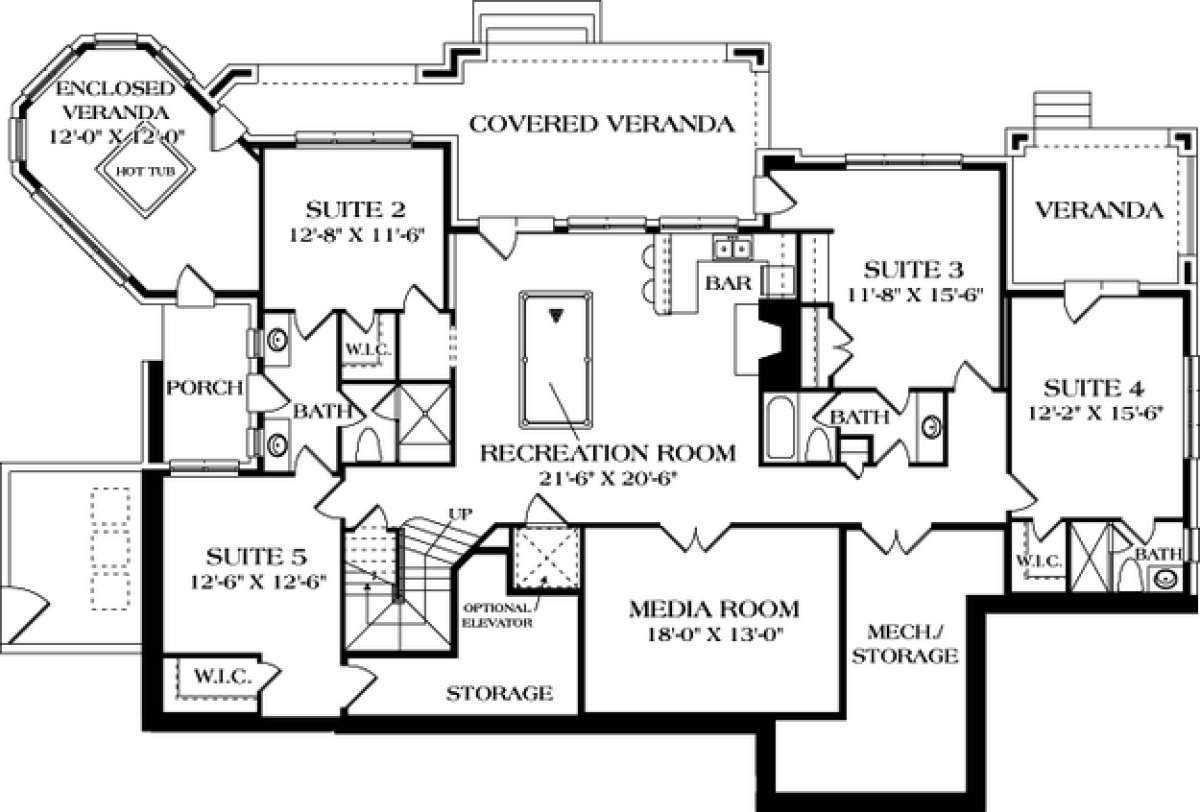 Floorplan 1 for House Plan #3323-00527