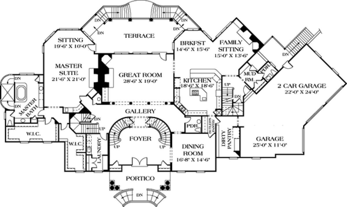 Double Staircase Floor Plans