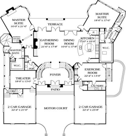 Floorplan 1 for House Plan #3323-00534