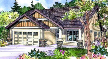 3 Bed, 2 Bath, 1430 Square Foot House Plan - #035-00372
