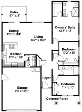 Floorplan 1 for House Plan #035-00372