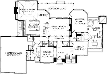 Floorplan 1 for House Plan #3323-00537