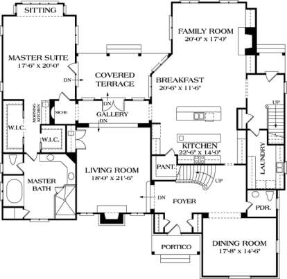 Floorplan 1 for House Plan #3323-00542