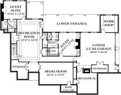 Floorplan 1 for House Plan #3323-00552