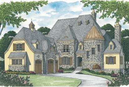 European House Plan #3323-00553 Elevation Photo