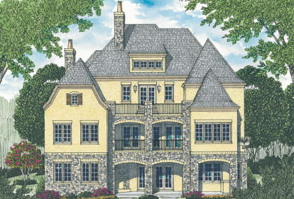 European House Plan #3323-00553 Elevation Photo