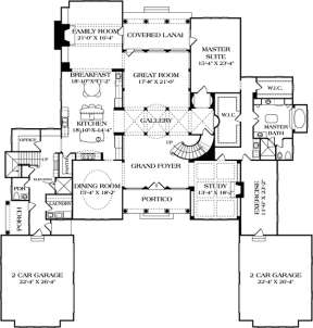 Floorplan 1 for House Plan #3323-00555