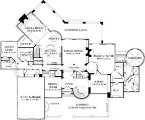 Floorplan 1 for House Plan #3323-00561