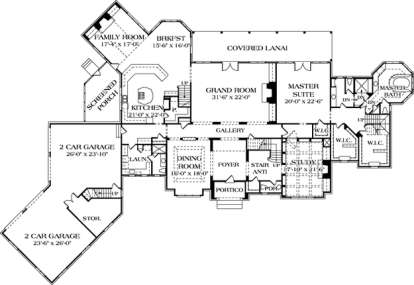 Floorplan 1 for House Plan #3323-00562