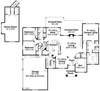 Floorplan 1 for House Plan #035-00555
