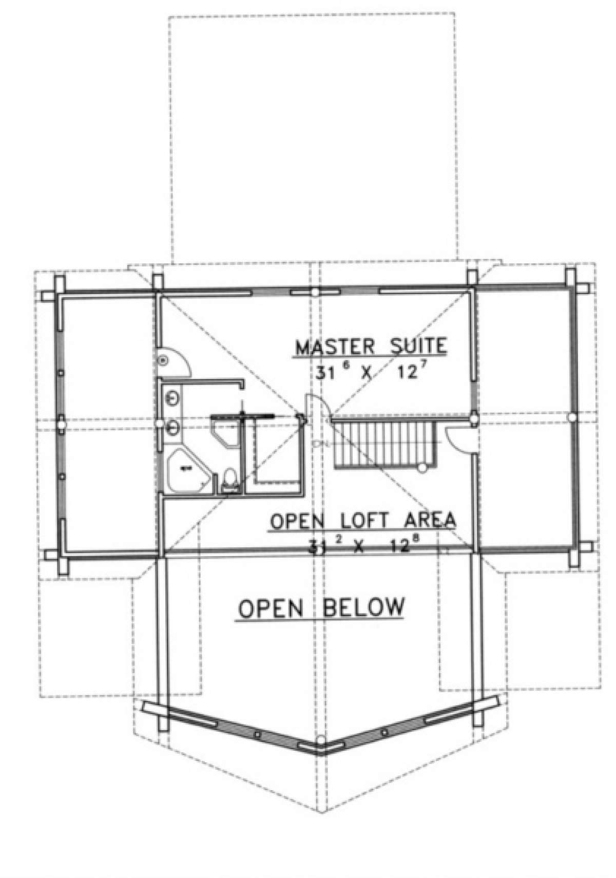 Loft Floor for House Plan #039-00068