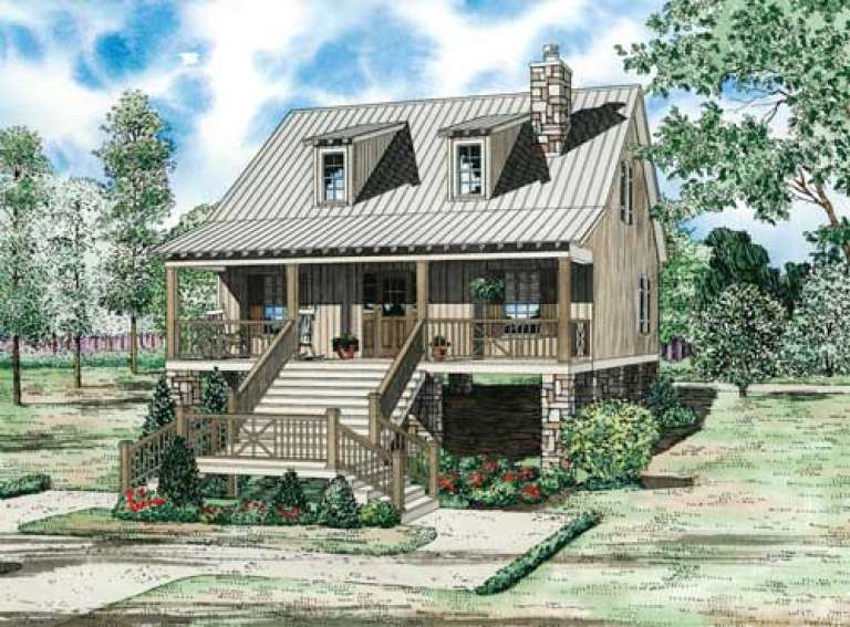 Cabin House Plan #110-00843 Elevation Photo