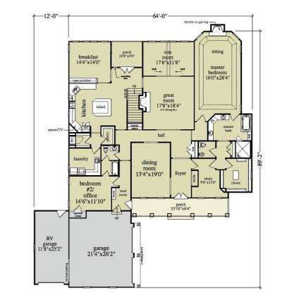 Floorplan 1 for House Plan #5458-00027