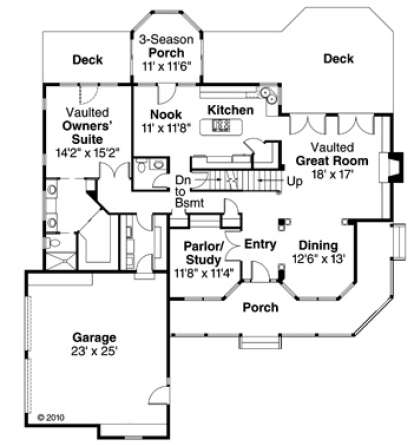 Floorplan 1 for House Plan #035-00557