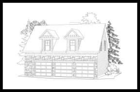 Cabin House Plan #957-00041 Elevation Photo