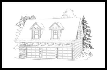 Cabin House Plan #957-00041 Elevation Photo