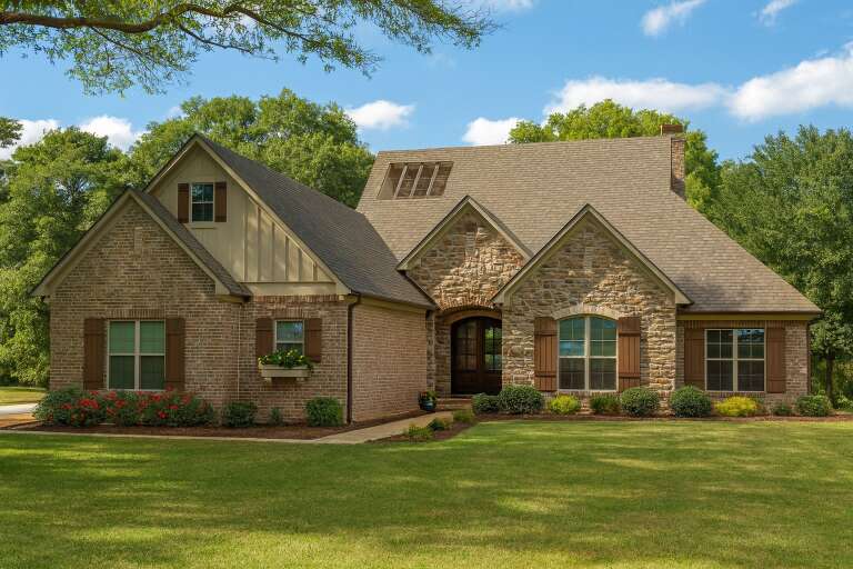 House Plan House Plan #13167 Angled Front Elevation