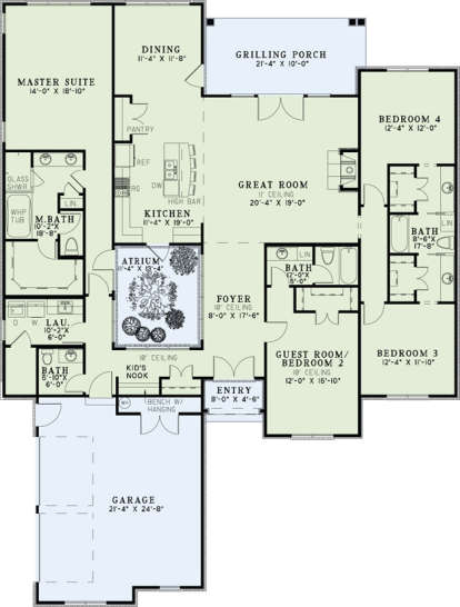 Floorplan 1 for House Plan #110-00845