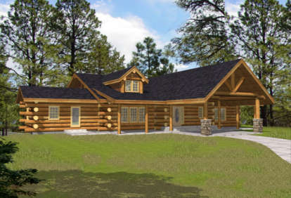 Log House Plan #039-00071 Elevation Photo