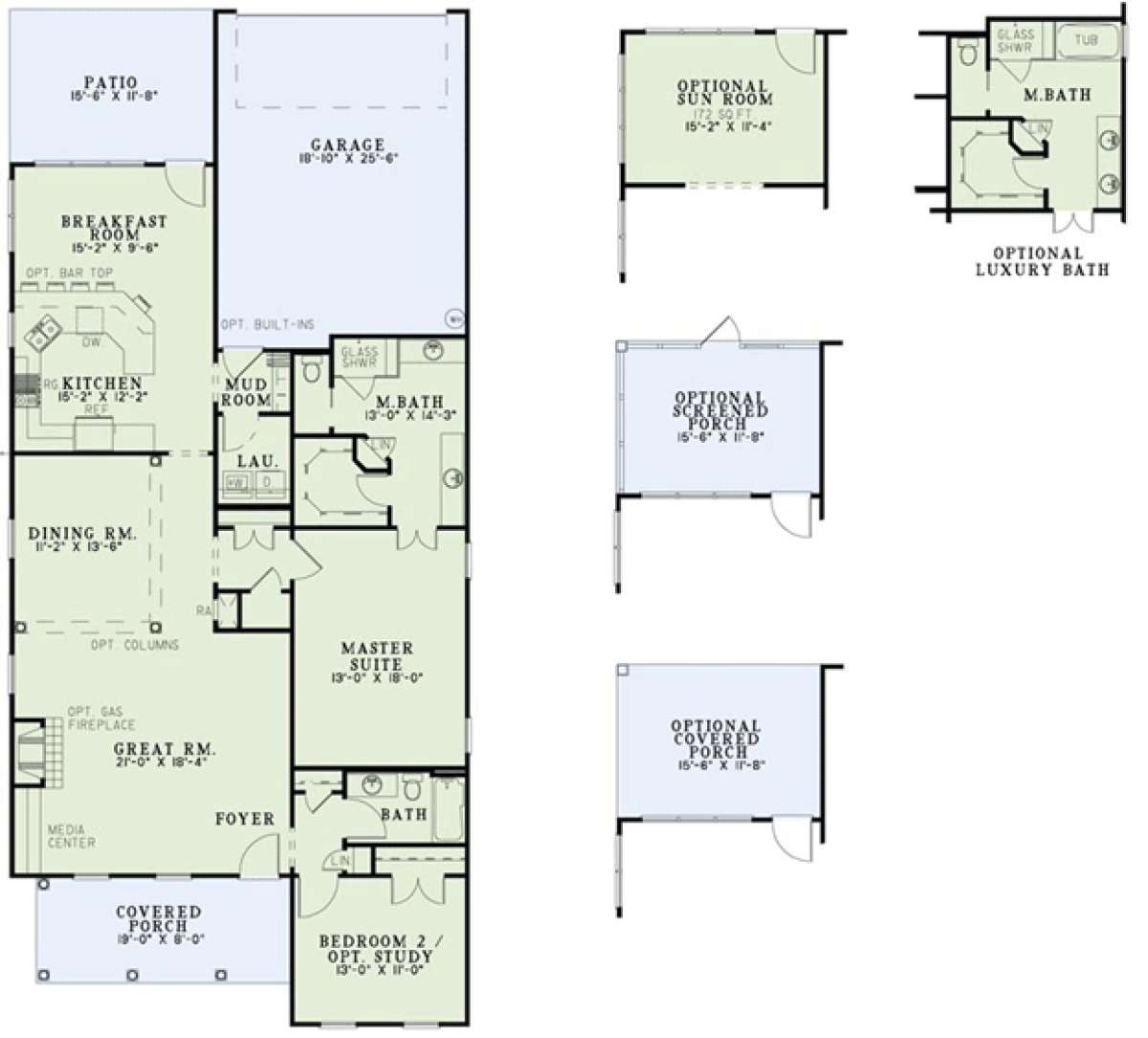 Floorplan 1 for House Plan #110-00852