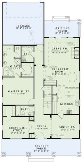 Floorplan 1 for House Plan #110-00856