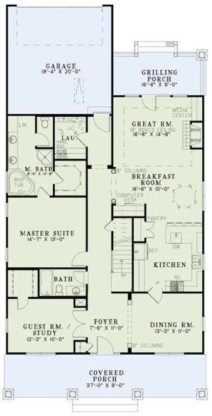 Floorplan 1 for House Plan #110-00856