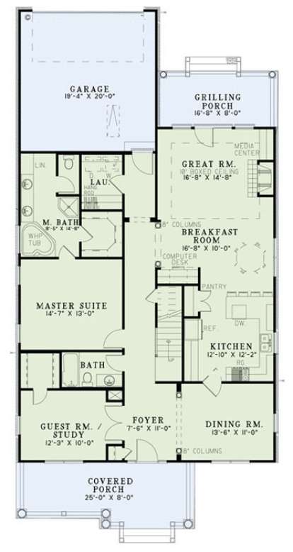 Floorplan 1 for House Plan #110-00857