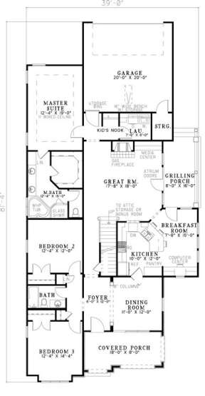 Floorplan 1 for House Plan #110-00861