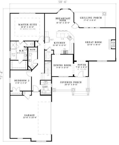 Floorplan 1 for House Plan #110-00862