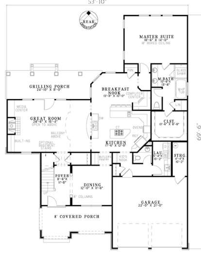 Floorplan 1 for House Plan #110-00864