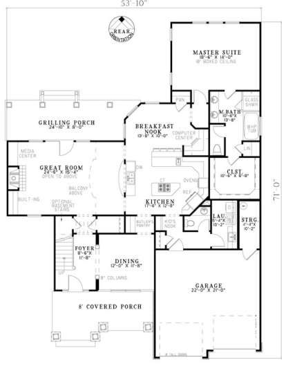 Floorplan 1 for House Plan #110-00865