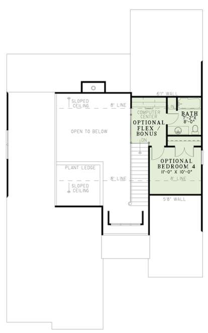 Optional Second Floor for House Plan #110-00869