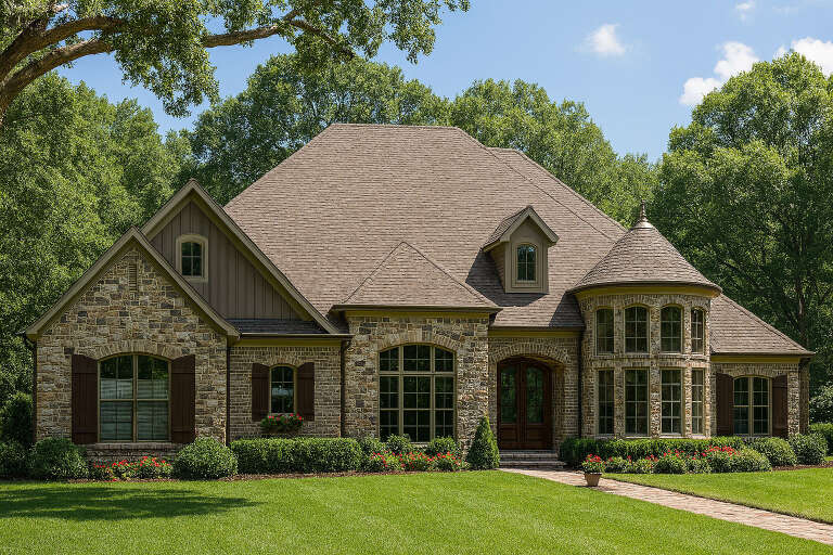 House Plan House Plan #13196 Angled Front Elevation