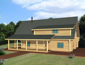 Log House Plan #039-00074 Elevation Photo