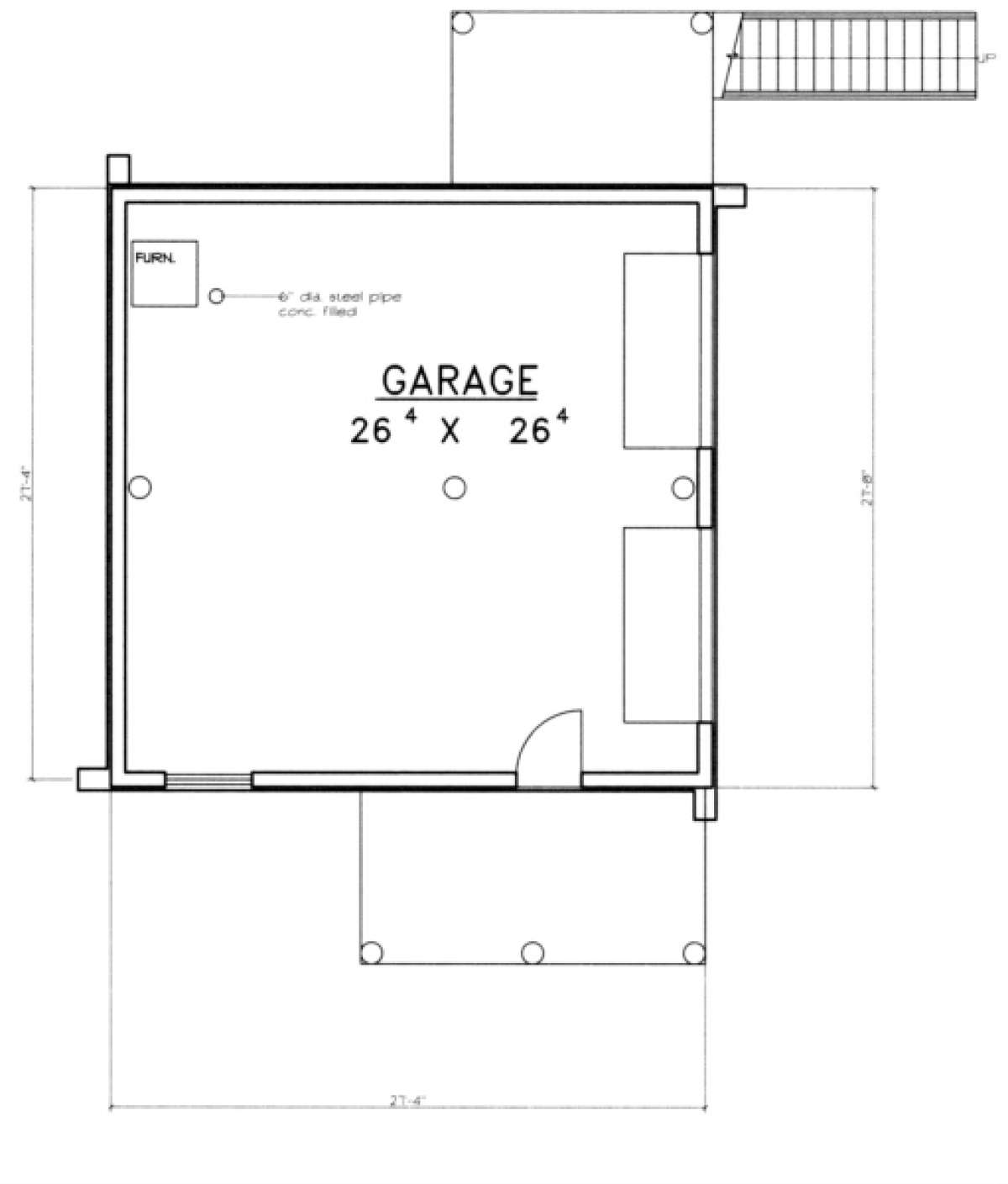 Basement/Garage Floor for House Plan #039-00075