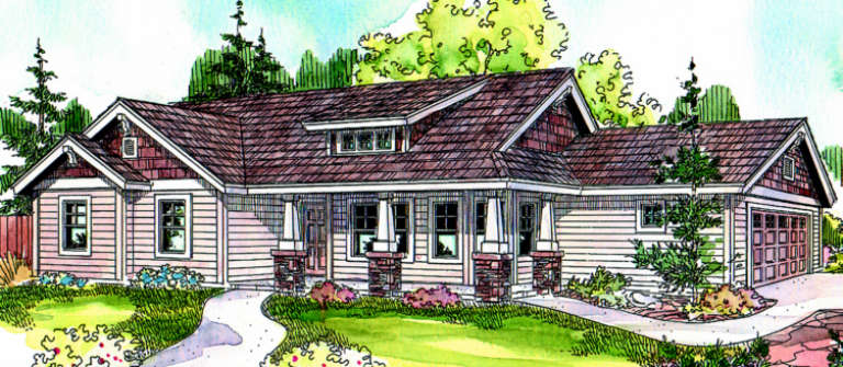 Ranch House Plan #035-00374 Elevation Photo