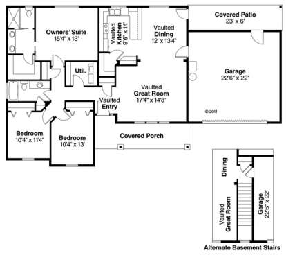 Floorplan 1 for House Plan #035-00375