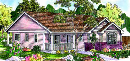 3 Bed, 2 Bath, 1373 Square Foot House Plan - #035-00376