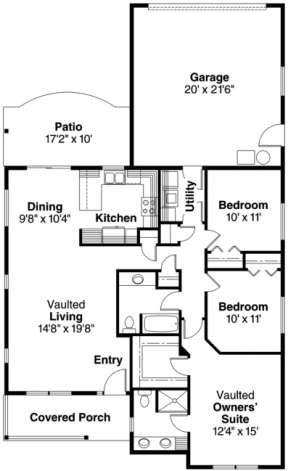 Floorplan 1 for House Plan #035-00376