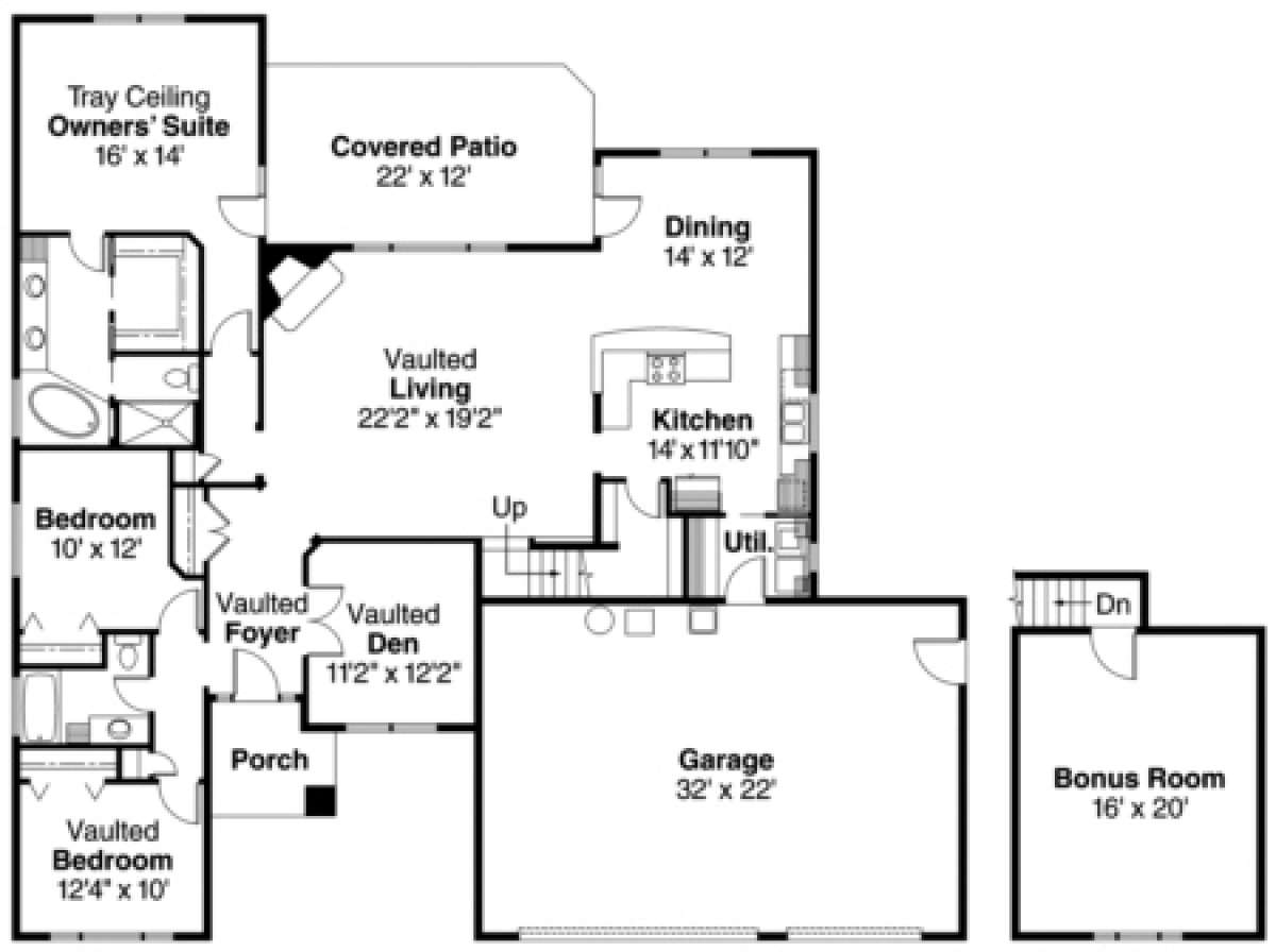 Floorplan 1 for House Plan #035-00378