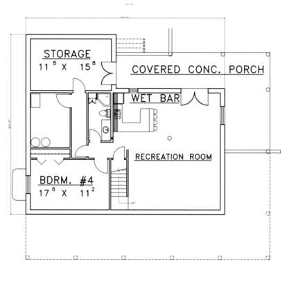 Basement Floor for House Plan #039-00076