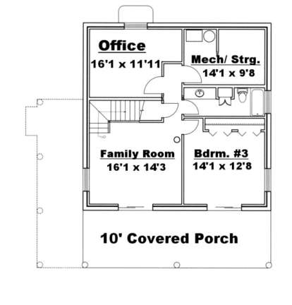Basement Floor for House Plan #039-00077