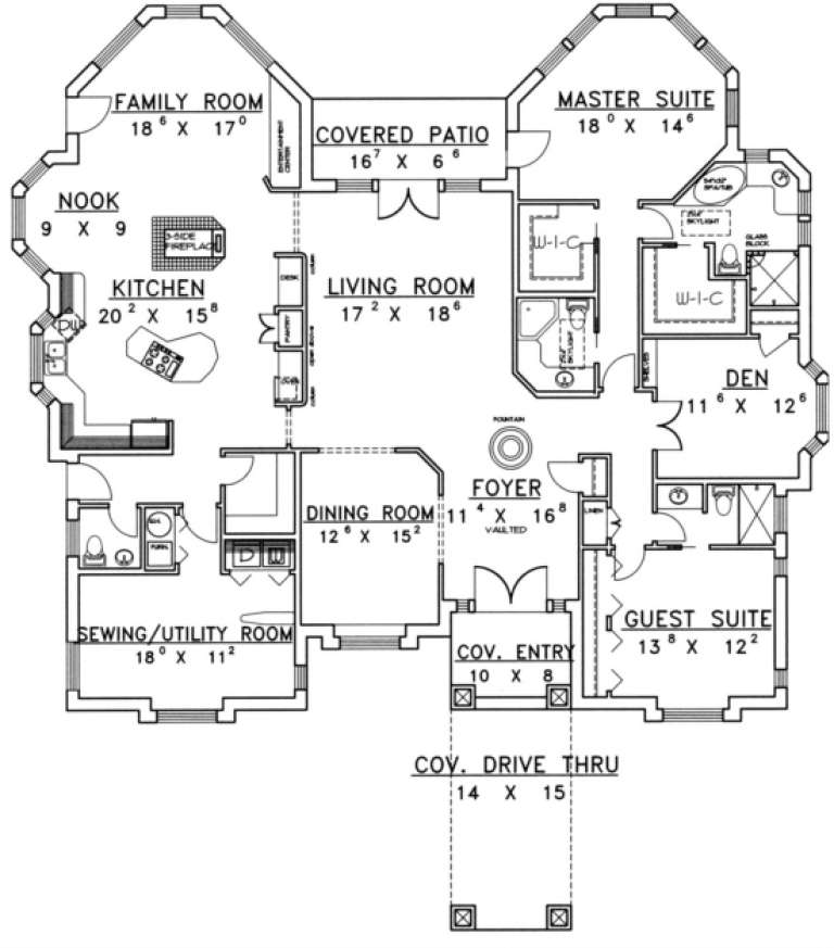 House Plan House Plan #1338 Drawing 1