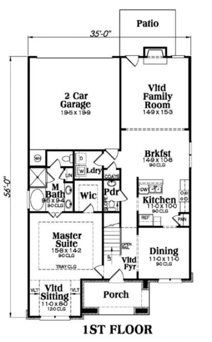 Main Floor for House Plan #009-00116